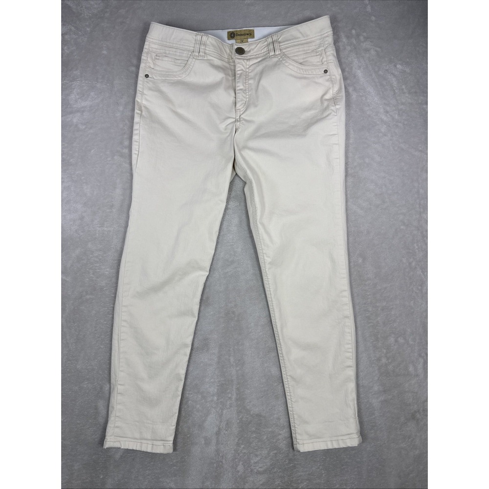 Democracy Ab Technology Womens 14 Beige Skinny Fit Stretch Minimalist (35X28)